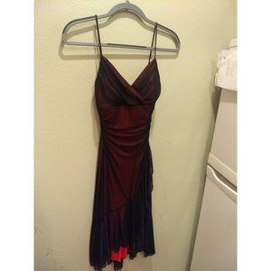 City Triangles dress red with black mesh